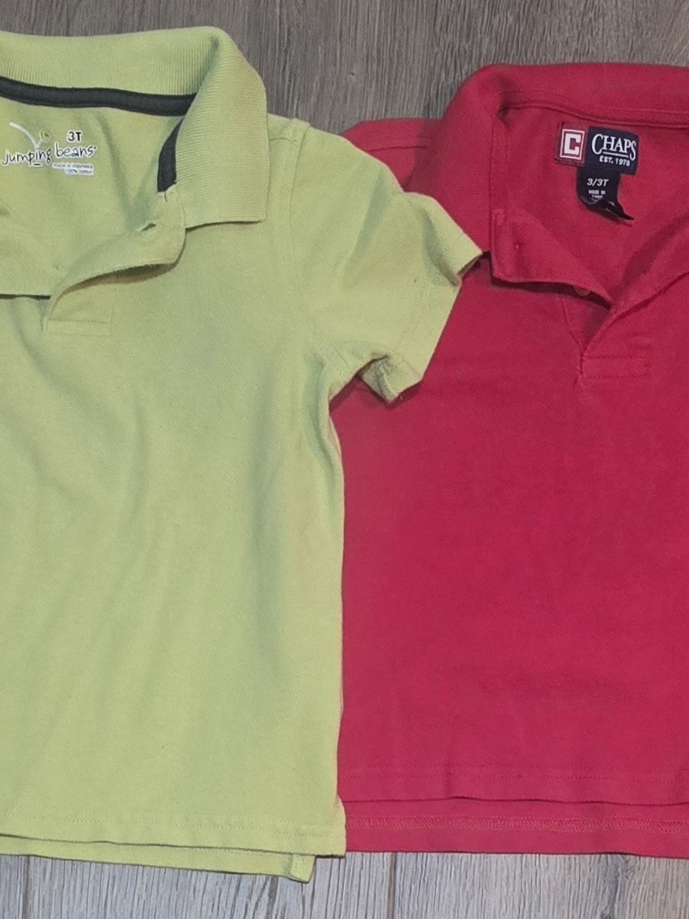 Chaps Kids Polo Shirt Red and Lime Green Pair